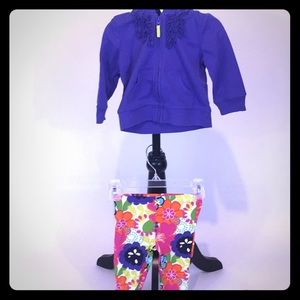 Purple jacket and floral leggings -2 piece set NWT